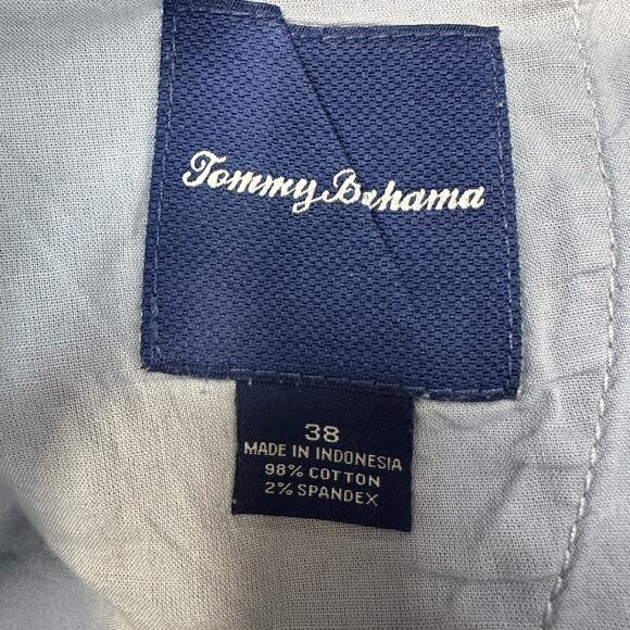 Tommy Bahama Chino Short Mens 38 Blue Flat Front Zip Fly Button Stretch Straight - Picture 6 of 11